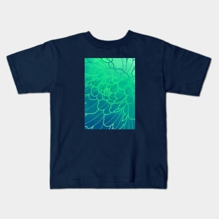 blue and green botanical pattern Kids T-Shirt